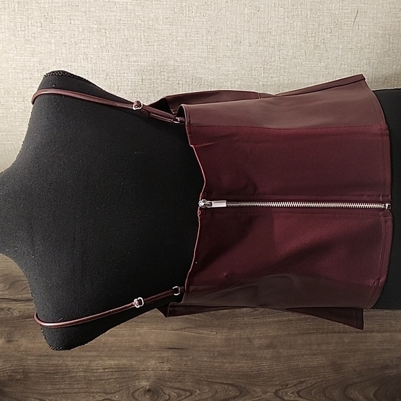 Tank Top Faux Leather Adjustable Spaghetti Straps. Burgundy! - Picture 3 of 8